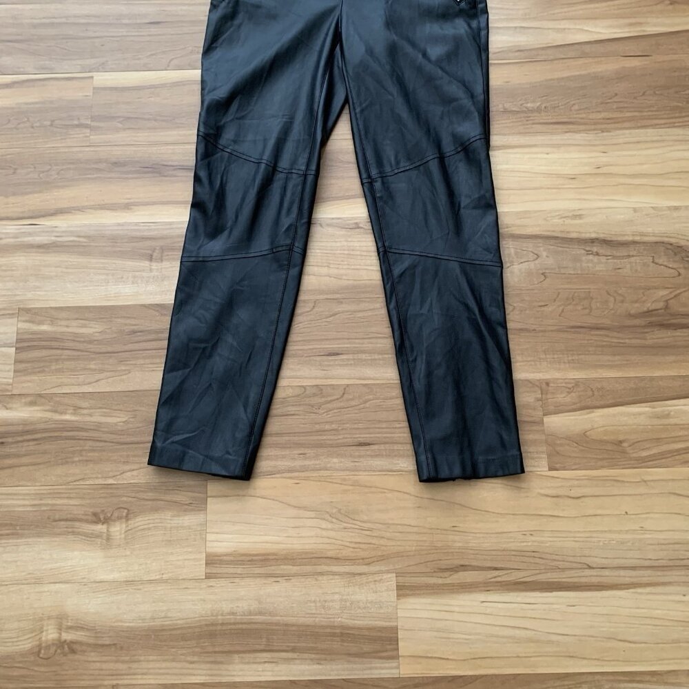 Zara The Biker Faux Leather Ankle Zip Pants Size 4 Pockets - Picture 4 of 10